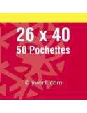 Pochettes simple soudure - Lxh:26x40mm (Fond noir)