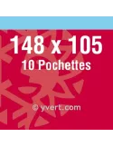 Pochettes simple soudure - Lxh:148x105mm (Fond noir) (D)