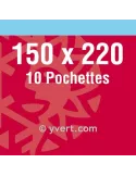 Pochettes simple soudure - Lxh:150x220mm (Fond noir) (D)