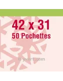 Pochettes simple soudure - Lxh:42x31mm (Fond transparent)