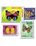 PAPILLONS : pochette de 100 timbres (Oblitérés)