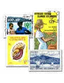 COMORES : pochette de 50 timbres (Oblitérés)