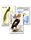 OISEAUX : pochette de 100 timbres (Oblitérés)