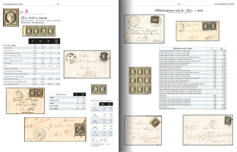 Clasiques de France : 1 timbre par page